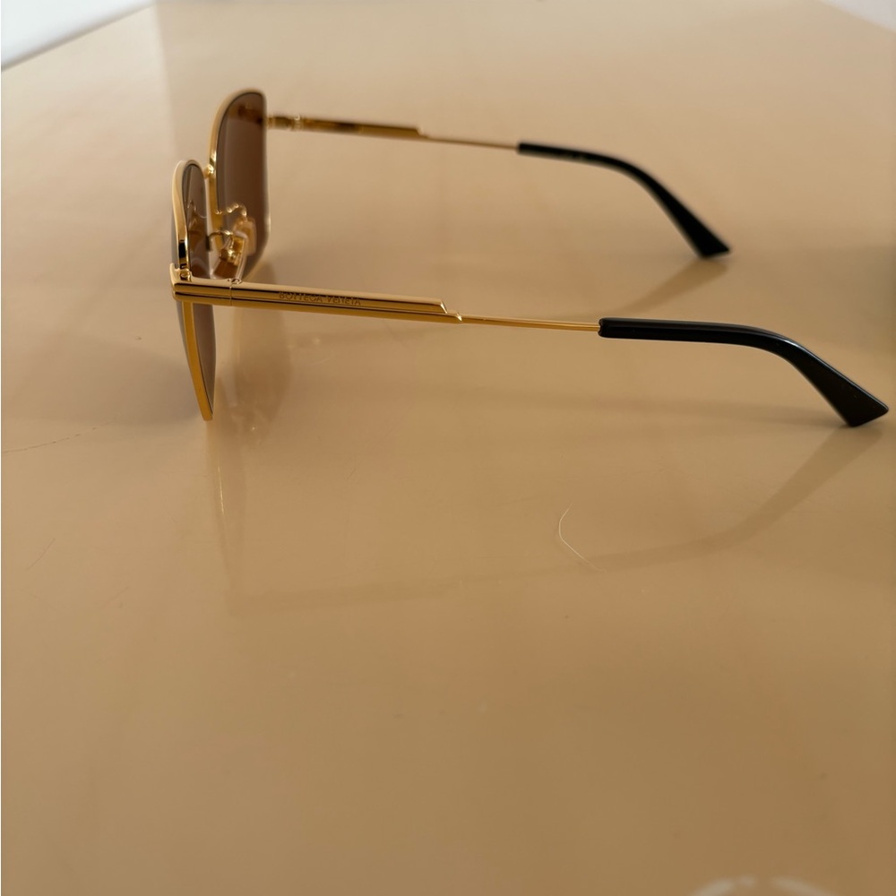 Bottega Veneta Gold Frame Sunglasses with Brown Lenses - Picture 7 of 11